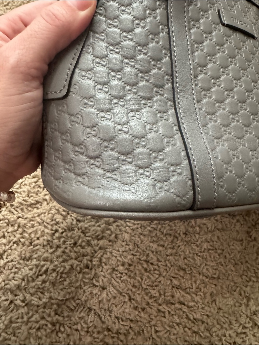 Gucci Grey Microguccissima Leather Mini Dome Crossbody Bag - Picture 5 of 16